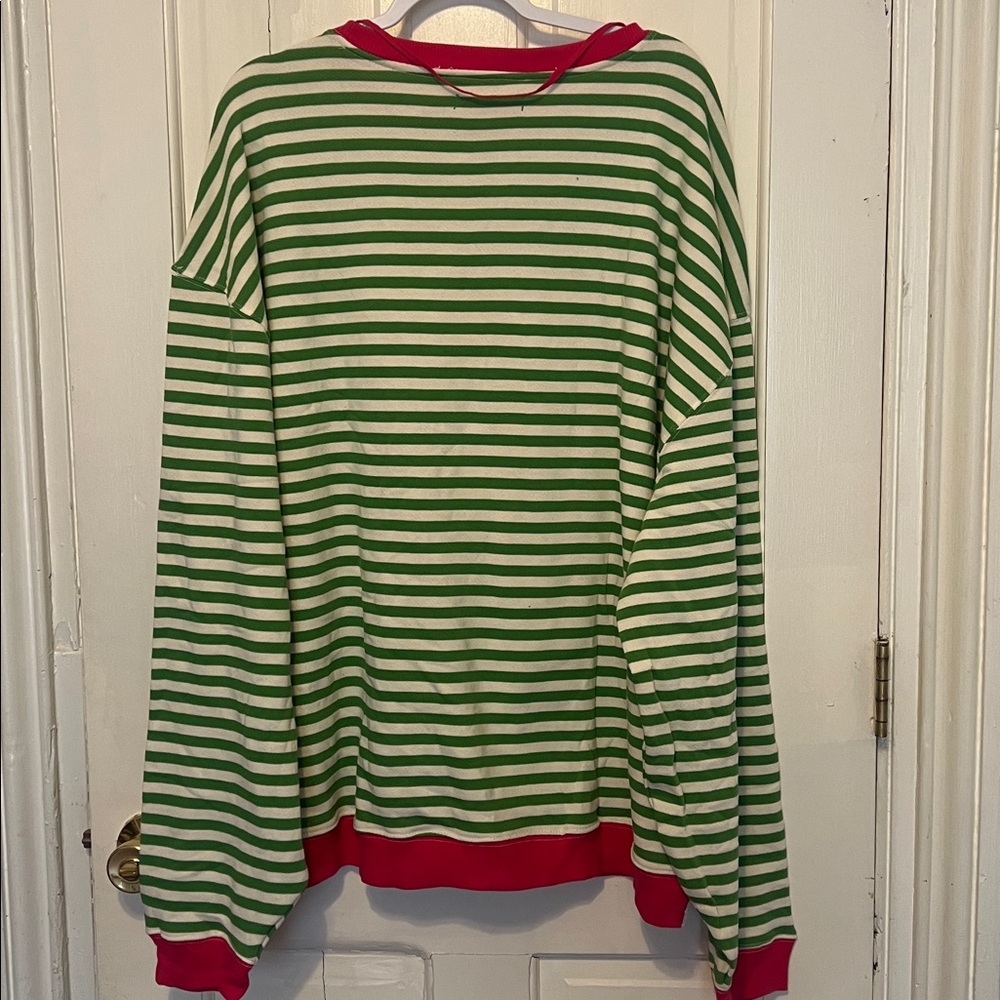 Free people classic striped crewneck in pink clover combo size small NWOT - Picture 3 of 4